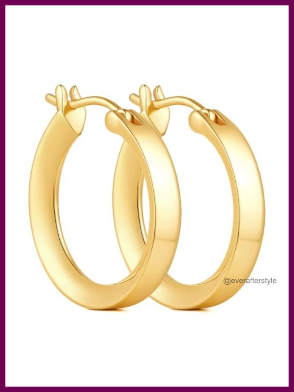14k Gold Plated Hoop Earrings Latch Back Women Jewelry